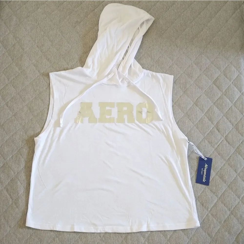 Aeropostale Sleeveless White Hoodie - NWT